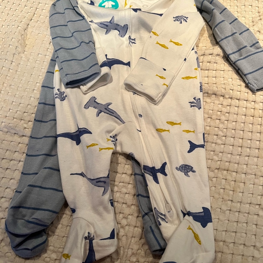 Carter's White and Blue Kids One Piece